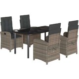  5-dijelni vrtni blagovaonski set sivi od poliratana | shoptok.hr