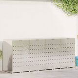 vidaXL Skladištenje kanti za 3 kante Srebrno 340 x 77.5 x 115.5 cm | shoptok.hr