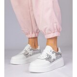 Gemre White sneakers with glitter and animal print Bertula | Shoptok.si