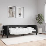  Dnevni krevet crni 90 x 190 cm od tkanine | shoptok.hr