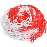 vidaXL Opozorilna veriga rdeča in bela 100 m Ø8 mm plastika