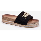 Boto Women's Slippers With Golden Detail On Platform With Glitter Black Eanes | Shoptok.si