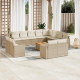 vidaXL 13-dijelni set vrtnih sofa s jastucima poliratan Bež | shoptok.hr