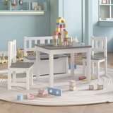 vidaXL 4-dijelni set dječjeg stola i stolica bijelo-sivi mdf | shoptok.hr