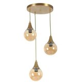 Opviq afra 3 Lü tepsili eskitme bal Camlı Sarkıt ambergold chandelier | ePonuda.com