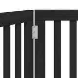 vidaXL Vrata za pse s 2 panela sklopiva crna 160 cm od drva topole | shoptok.hr