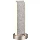 CINQUE Siva LED namizna svetilka z glasovnim upravljanjem s pomočjo mobilne aplikacije s tekstilnim senčilom (višina 51 cm) Cicara –