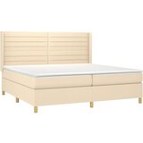  Box spring s madracem LED krem 200x200 cm od tkanine | shoptok.hr