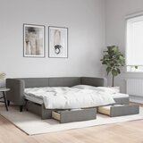 Dnevni krevet na razvlačenje i ladice tamnosivi 100 x 200 cm | shoptok.hr
