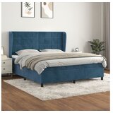 vidaXL Box spring postelja z vzmetnico temno modra 180x200 c Cene