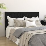  Uzglavlje za krevet crno 125,5 x 4 x 100 cm od masivne borovine | shoptok.hr