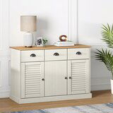 The Living Store Komoda s predali VIGO 113x40x75 cm bela trdna borovina - Komoda, (21662065) | Shoptok.si