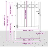  Ogradna vrata HORST 100 x 100 cm Metal Crna Može se zaključati | shoptok.hr