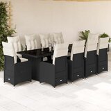  11-dijelni vrtni bistro set od poliratana s jastucima crni | shoptok.hr