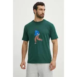 New Balance Bombažna kratka majica moška, zelena barva, MT41579NWG
