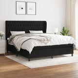 The Living Store Box spring postelja z vzmetnico črna 180x200 cm blago - Box Spring Postelja, (21438598) Cene