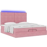 Otomanski posteljni okvir z vzmetnicami roza 200x200cm žamet, (22053810) | Shoptok.si