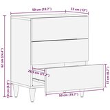  Noćni ormarić 50 x 33 x 60 cm od masivnog drva manga | shoptok.hr