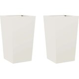 vidaXL Vrtno korito 2 kosa bela 45x45x75 cm jeklo | Shoptok.si