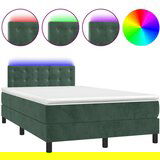  Krevet box spring s madracem LED tamnozeleni 120x200 cm baršun | shoptok.hr