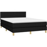  S oprugama i madracem crni 140 x 190 cm od tkanine | shoptok.hr