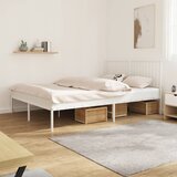 Metalni Kovinski posteljni okvir z vzglavjem bel 150x200 cm Cene