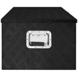  Kutija za pohranu crna 100 x 55 x 37 cm aluminijska | shoptok.hr