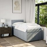 vidaXL Box spring postelja z vzmetnico svetlo siv 100x200 cm blago | Shoptok.si