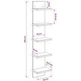  Zidna polica Dimljeni hrast 22 x 15 x 100 cm - Dimljeni hrast 1 22 x 15 x 100 cm (5 etaža) | shoptok.hr
