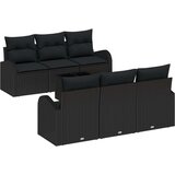  7-delni Vrtni Kavčni Set z Blazinami Črn Poli Ratan, (22093077) | Shoptok.si