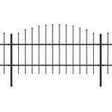  Vrtna ograda s vrhom koplja Čelik 714,5 x 100 cm Crna | shoptok.hr
