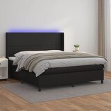 vidaXL Krevet box spring s madracem LED crni 180x200cm od umjetne kože Cijene