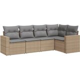  5-dijelni set vrtnih sofa s jastucima bež od poliratana | shoptok.hr