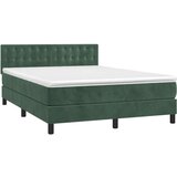 vidaXL Box spring postelja z vzmetnico temno zelen 140x190 c | Shoptok.si