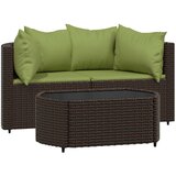 Maison Chic Seti vrtnega pohištva - Vrtna garnitura - Vrtni pohištvo set 3-delna z blazinami rjav poli ratan, (21816020) | Shoptok.si