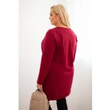 Kesi Women's blouse with a longer back and print burgundy | Shoptok.si
