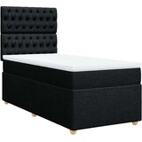 vidaXL Krevet s oprugama i madracem crni 90x200 cm od tkanine | shoptok.hr