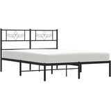  Metalni okvir za krevet s uzglavljem crni 140x200 cm | shoptok.hr