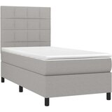  Box spring postelja z vzmetnico LED sv. siva 100x200 cm blago, (20789223) | Shoptok.si