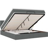 vidaXL Otomanski posteljni okvir z vzmetnico siv 180x200 cm blago | Shoptok.si
