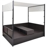  Vrtni krevet s baldahinom smeđi 190 x 130 cm poliratan | shoptok.hr