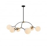 Opviq Vislica KROMOZOM 1021 crno/ bijela, metal/ staklo, 90 x 90 cm, visina 69 cm, promjer kugli 15 cm, 6 x E27 40 W, Kromozom - 1021 | shoptok.hr