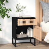  Noćni ormarići 2 kom crni 40 x 30 x 55,5 cm od drva i željeza | shoptok.hr