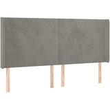  LED uzglavlje svjetlosivo 203 x 16 x 118/128 cm baršunasto | shoptok.hr