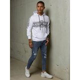 DStreet Bluza męska z kapturem i nadrukiem biała | shoptok.hr