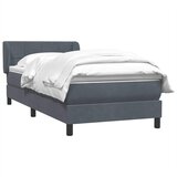 Box spring krevet s madracem tamnosivi 80 x 220 cm baršunasti | shoptok.hr