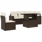 vidaXL 6-dijelni set vrtnih sofa od poliratana s jastucima smeđi | shoptok.hr