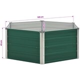  Povišena vrtna gredica 129 x 129 x 45 cm pocinčani čelik zelena | Eponuda.ba