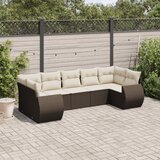  7-dijelni set vrtnih sofa od poliratana s jastucima smeđi | shoptok.hr