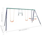  Set ljuljački s gimnastičkim karikama i 4 sjedala čelični | shoptok.hr